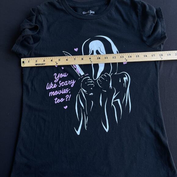 Ghost Face Shirt Womens Small Black You Like Scary Movies Too Scream Horror Tee - Picture 6 of 9